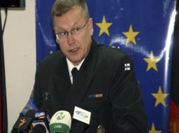 El general de brigada y jefe de la misión policial de la Unión Europea en Afganistán, en la Unidad Militar Anti Corrupción. EFE  /