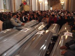 Por la mañana se realizó una misa en honor de los 18 michoacanos. EL UNIVERSAL  /