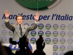 Gianfranco Fini, ex aliado de Silvio Berlusconi, en Perugia. AFP  /
