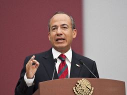 En el Foro Mundial sobre Migración, Calderón enfatizó la necesidad de proteger garantías individuales. AFP  /