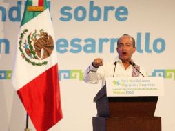 El Presidente Felipe Calderón participó en la última jornada del Foro sobre Migración en Puerto Vallarta. A. CAMACHO  /