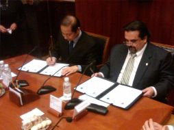 Marco Antonio Cortés Guardado, firmó la renovación del Convenio General de Colaboración Académica.R. ZAPATA  /