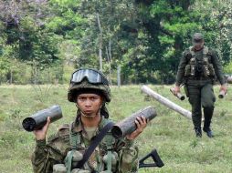 Ejército, Policía y Fuerza Aérea bombardearon un campamento de las FARC. EFE  /