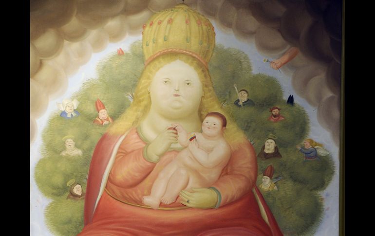 ''Nuestra Señora de Cajicá'' incorpora dos temas importantes del trabajo de Botero: la religión y su Colombia natal. AFP  /