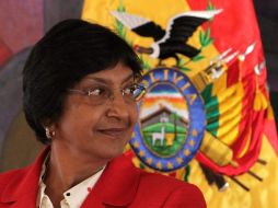 La Alta Comisionada de Derechos Humanos de la ONU, participa en una rueda de prensa hoy, durante su visita oficial al país. EFE  /