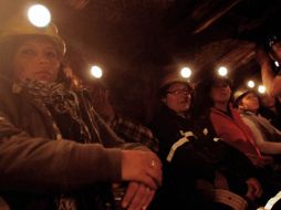 Las mujeres se encerraron el martes en una antigua mina de carbón. EFE  /