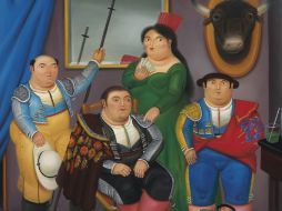 Reproducción de la obra ''Family Scene'', del colombiano Fernando Botero. EFE  /