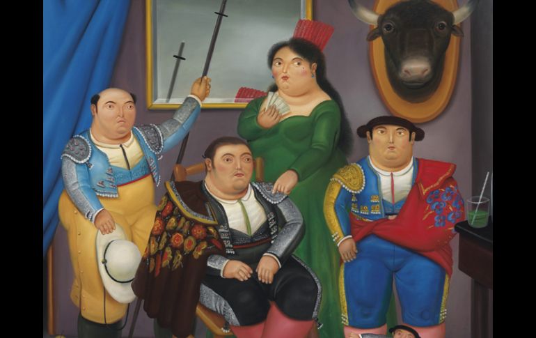 Reproducción de la obra ''Family Scene'', del colombiano Fernando Botero. EFE  /