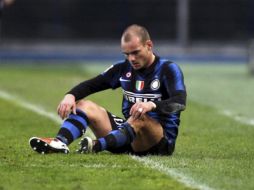 l centrocampista holandés del Inter de Milán, Wesley Sneijder durante el partido ante el  Chievo. EFE  /