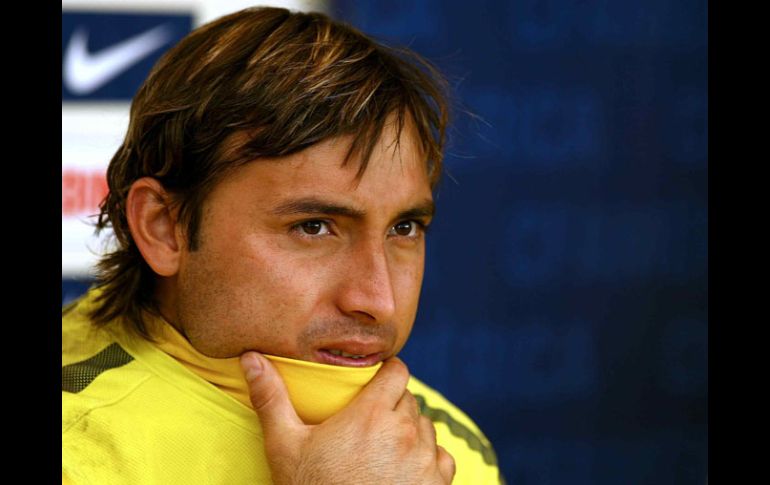 Armando Navarrete, portero suplente del Club América, calificó a Santos como un rival difícil. MEXSPORT  /
