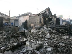 Lugar de la isla que recibió el impacto del ataque de artillería este 23 de noviembre por parte de Corea del Norte. EFE  /