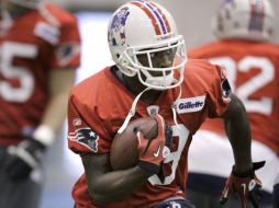 Brandon Tate en un entrenamiento con los Patriotas de Nueva Inglaterra. AP  /