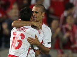 Zehavi con dos goles y da Silva con uno, le dieron la victoria al equipo israelí. EFE  /