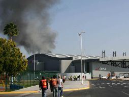 El desplome de la aeronave ocurrió a las 14:36 horas en el aeropuerto de Monterrey. EL UNIVERSAL  /