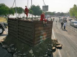 Esta mañana apareció la tercera pista previa al espectáculo de 'Los gigantes de Guadalajara' en la Glorieta La Normal. A GARCÍA  /