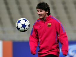 El argentino Lionel Messi durante una sesión de entrenamientos. AFP  /
