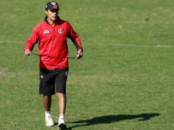 Benjamín Galindo durante el entrenamiento del Atlas tras regresar de vacaciones. E. PACHECO  /