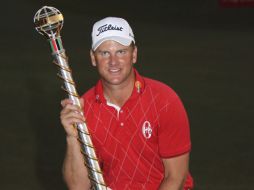 Robert Karlsson conquistó el Campeonato Mundial de Dubai que se llevó a cabo en el Jumeirah Golf State. EFE  /