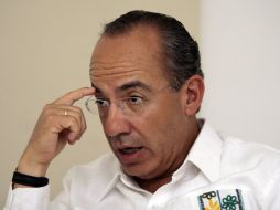 El Presidente Felipe Calderón  encabezó un acto para hablar sobre la nueva ley antisecuestro. AP  /