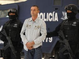 Federales presentan en el Distrito Federal a José Alfredo Landa Torres ''El Flaco''. EFE  /