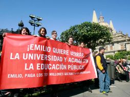 Mientras no se llegue a un acuerdo con el Gobierno estatal, la UdeG continuará manifestándose. A. GARCÍA  /