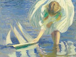 La pintura Child and Boat, del pintor estadounidense Edmund Tarbell. EFE  /