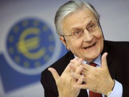 Jean-Claude Trichet, presidente del  (BCE), en una rueda de prensa en Frankfurt, Alemania, el día de ayer. EFE  /