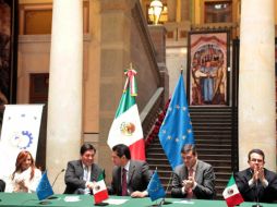 Los legisladores de México y Europa que integran la Comisión Parlamentaria Mixta México- Unión Europea. NTX  /
