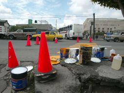 Aspecto del balizamiento de una vialidad. ARCHIVO  /