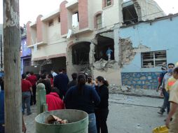 Fotografía de los daños ocasionados por la explosión difundida por el Diario Imagen de Zacatecas. ESPECIAL  /