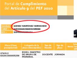 El nombre de Servando Gómez Martínez, 'La Tuta', aparece en los registros de la SEP. EL UNIVERSAL  /