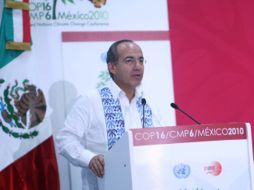 El Presidente Felipe Calderón en la COP 16. NTX  /
