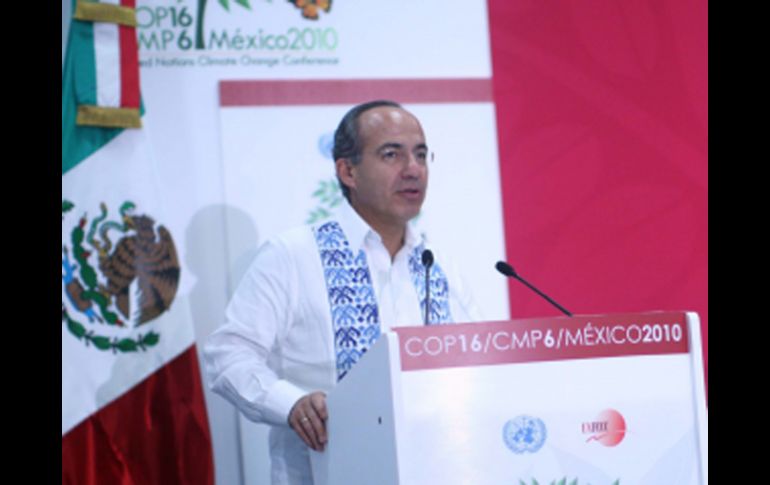 El Presidente Felipe Calderón en la COP 16. NTX  /