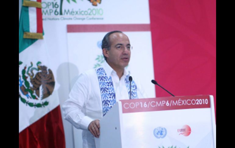 El Presidente Felipe Calderón en la COP 16. NTX  /