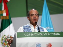 El Presidente Calderón clausuró, durante las primeras horas del sábado, la Cumbre Climática de Cancún. NOTIMEX  /