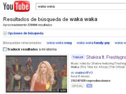 La cantante colombiana Shakira que colocó en los primeros sitios por ''Waka waka''. ESPECIAL  /
