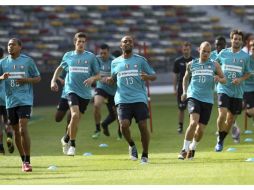 Los jugadores del Inter Milán preparándose para su partido del Mundial de Clubes. EFE  /