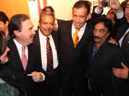 Gamboa (izquierda) dejó el camino libre a Moreira (centro) para dirigir el PRI. NTX  /