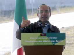 Felipe Calderón, durante la inauguración del Libramiento de Tampico Mante a la carretera a Monterrey. NTX  /