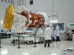 El satélite SAC-D Aquarius, de mil 400 kilos permaneció en el Instituto de Estudios Espaciales realizando las pruebas. ESPECIAL  /