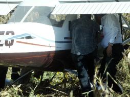 La aeronave,  fue vista por las autoridades cuando aterrizaba. ARCHIVO  /