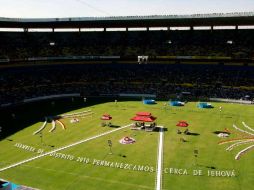 En el estadio, prácticamente todas las zonas se ocuparon, con excepción de los lugares donde da la luz del sol. E. PACHECO  /