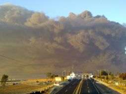 Imagen de la Explosión en Texmelucan, Puebla, desde el Arco Norte. @richard_pue Fam. Pérez Lecona  /