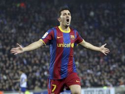 David Villa se consagró como el máximo goleador español con 11 dianas. EFE  /