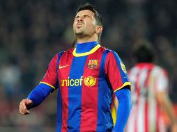 David Villa lamenta fallar una ocasión de gol. EFE  /