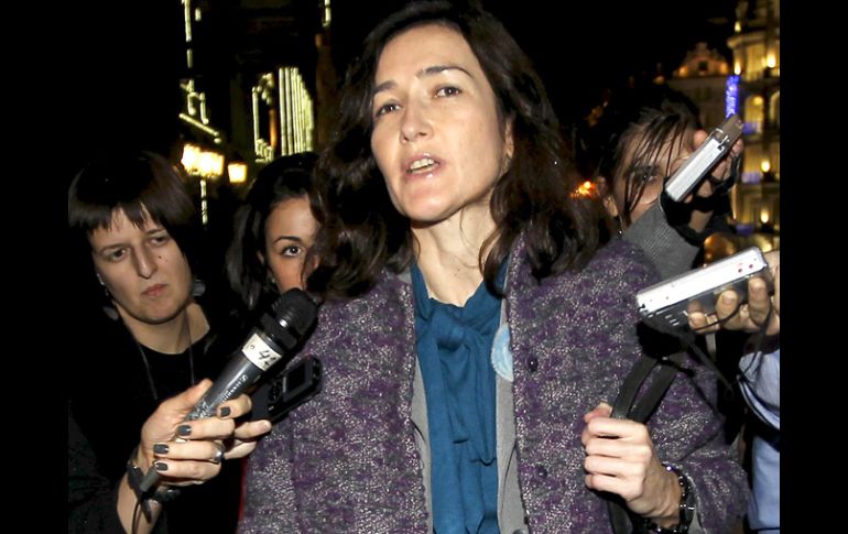 La ministra de Cultura, Ángeles González Sinde, llegando al Congreso de los Diputados para discutir la Ley antidescargas.EFE  /