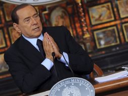 El primer ministro italiano, ofrece su tradicional rueda de prensa de fin de año, en Roma, Italia. EFE  /