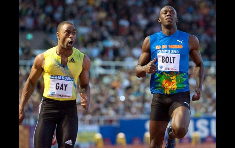 El estadounidense Tyson Gay  venció el 6 de agosto en Estocolmo al rey de los 100 metros planos, el jamaicano Usain Bolt. REUTERS  /