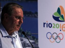 Jacques Rogge, presidente del COI, en el evento de inicio de construcción de la Villas Olímpicas, en Rio de Janeiro. EFE  /