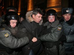 La policía informó de 68 detenciones en Moscú y 50 en San Petersburgo. EFE  /